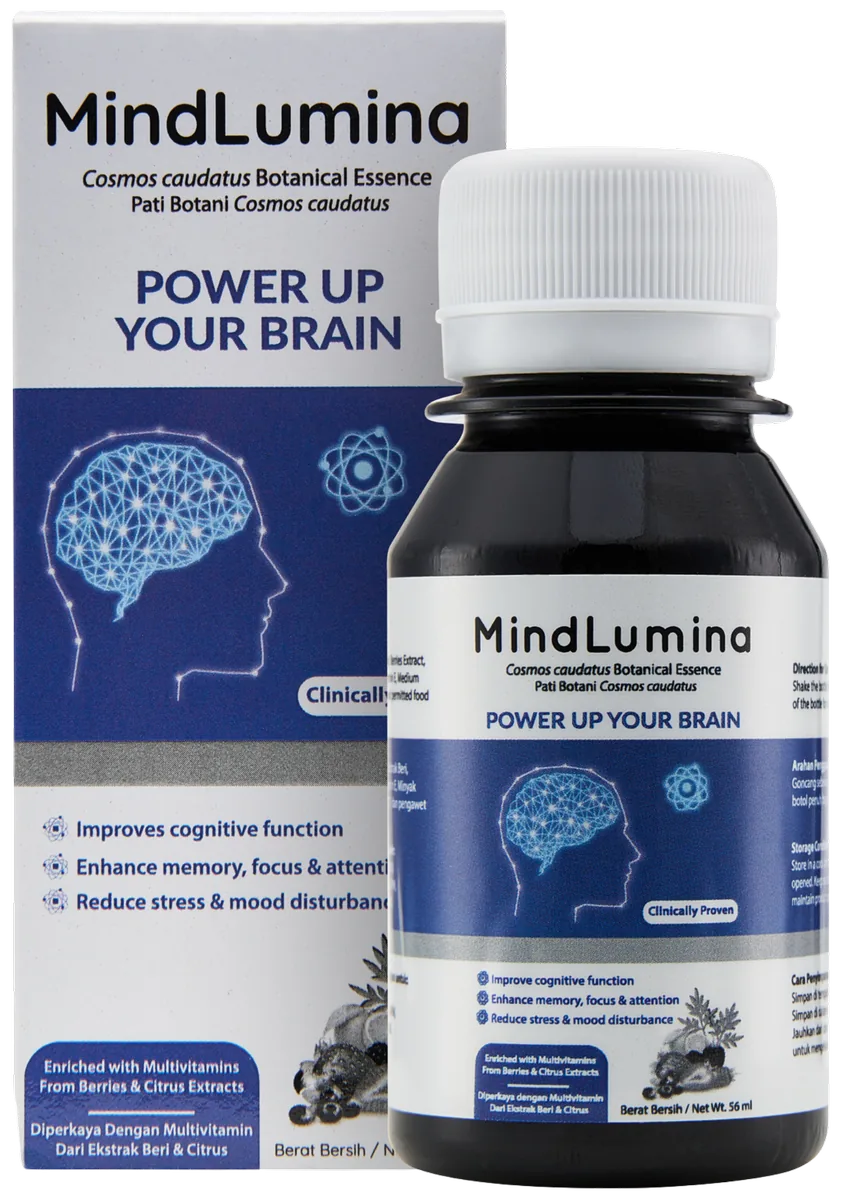 MindLumina bottle and carton